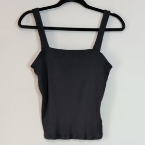 Express Ribbed Black Tank Top Medium Cotton/Modal Blend